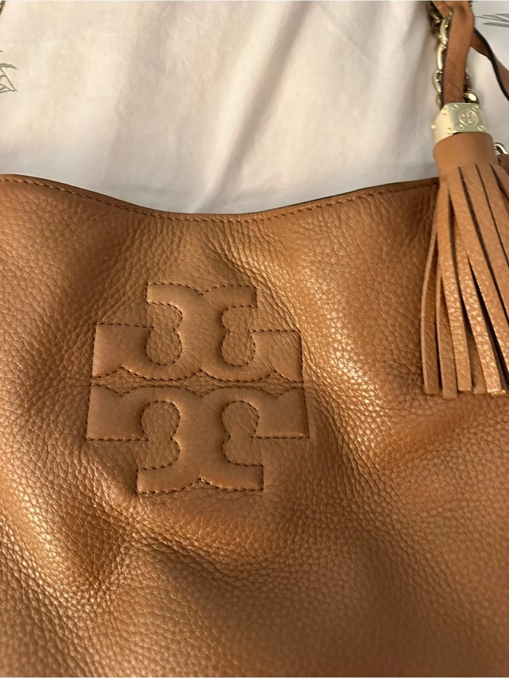 Tory Burch Thea Chain Slouchy Tote with Tassels